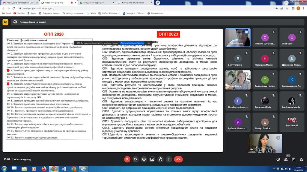 Відбулося засідання з обговорення проєкту ОПП Лабораторна діагностика