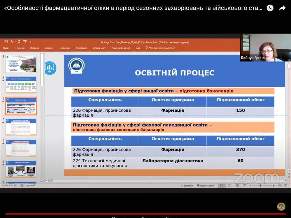 Участь в проєкті «ПРОФЕСІЙНА ШКОЛА ФАРМАЦЕВТА»